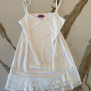 Edikted White Mini Dress with Ruffle Hem